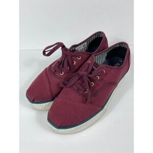 TOMS Cordones Boardwalk Burgundy Platform Shoes Women's Size W8